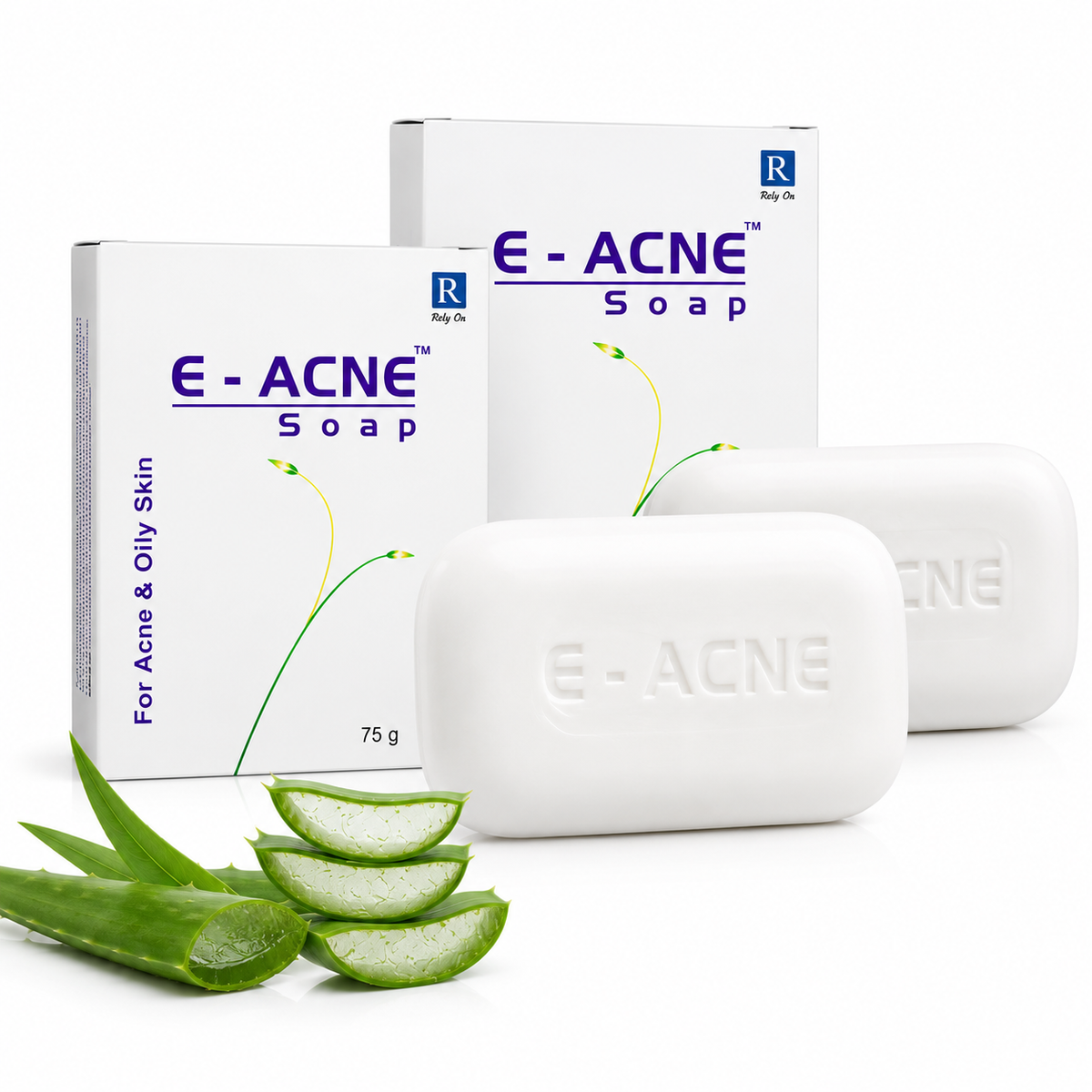 E Acne Soap, Oily & Acne Prone Skin, White, 75g