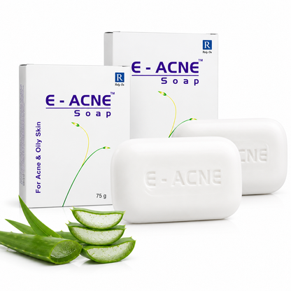 E Acne Soap, Oily & Acne Prone Skin, White, 75g